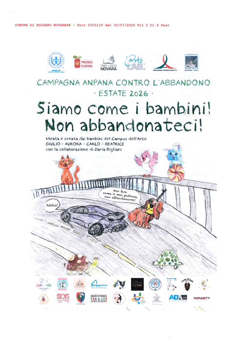 Campagna  ANPANA contro l'abbandono estate 2026