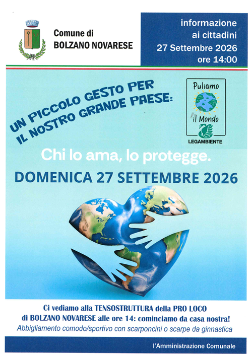 Puliamo il Mondo 2026 - Domenica 27 settembre 2026