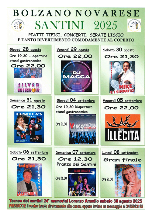 Santini 2025

da giovedì 28 agosto  a domenica 31 agosto 2025
da giovedì 4 settembre a lunedì 8 settembre 2025